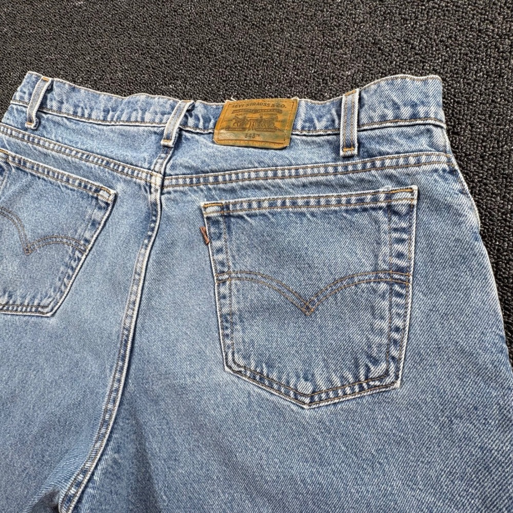 Levi Strauss Signature 545 Orange Tab Loose Fit Denim Shorts Mens 36 Light Wash